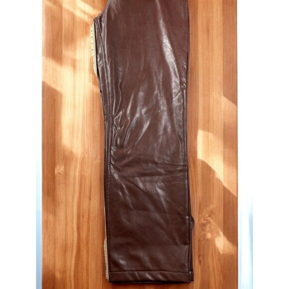 Abercrombie & Fitch ‘90s Straight Ultra High Rise Vegan Leather Pants - Size 18 - Picture 12 of 16